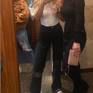 Zara Wide Legged Ripped Jeans